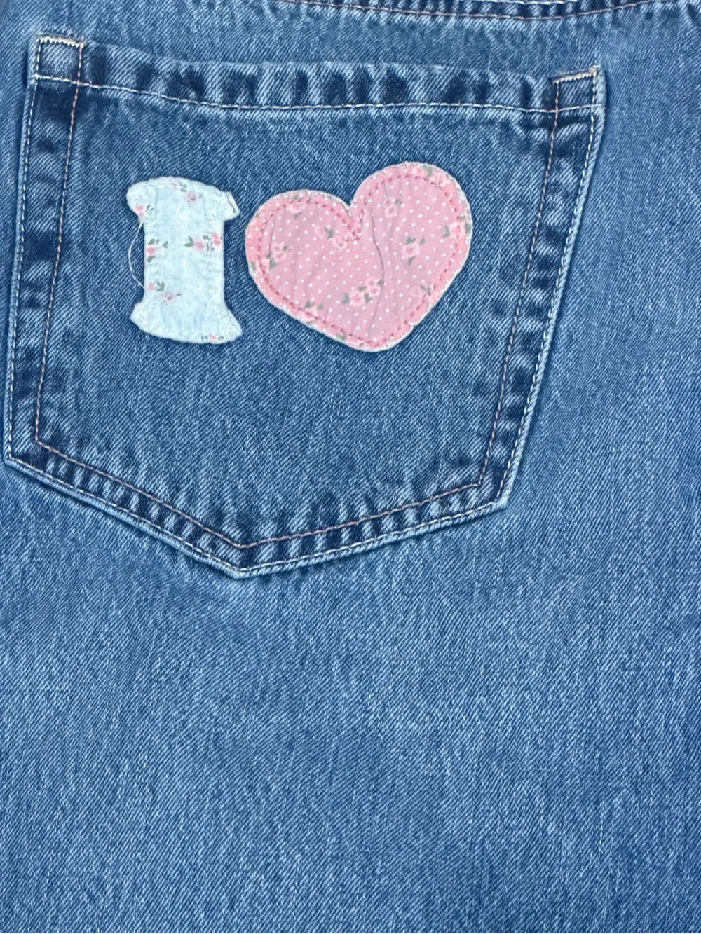 Y2K Coquette Hollister Low Rise Baggy Jeans 6 W28 I Heart LA